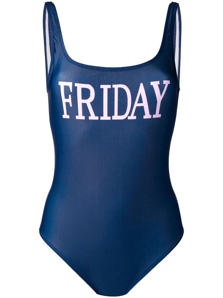Friday Swimsuit - Women - Polyester/spandex/elastane - 44, Blue, Polyester/spandex/elastane, Alberta Ferretti