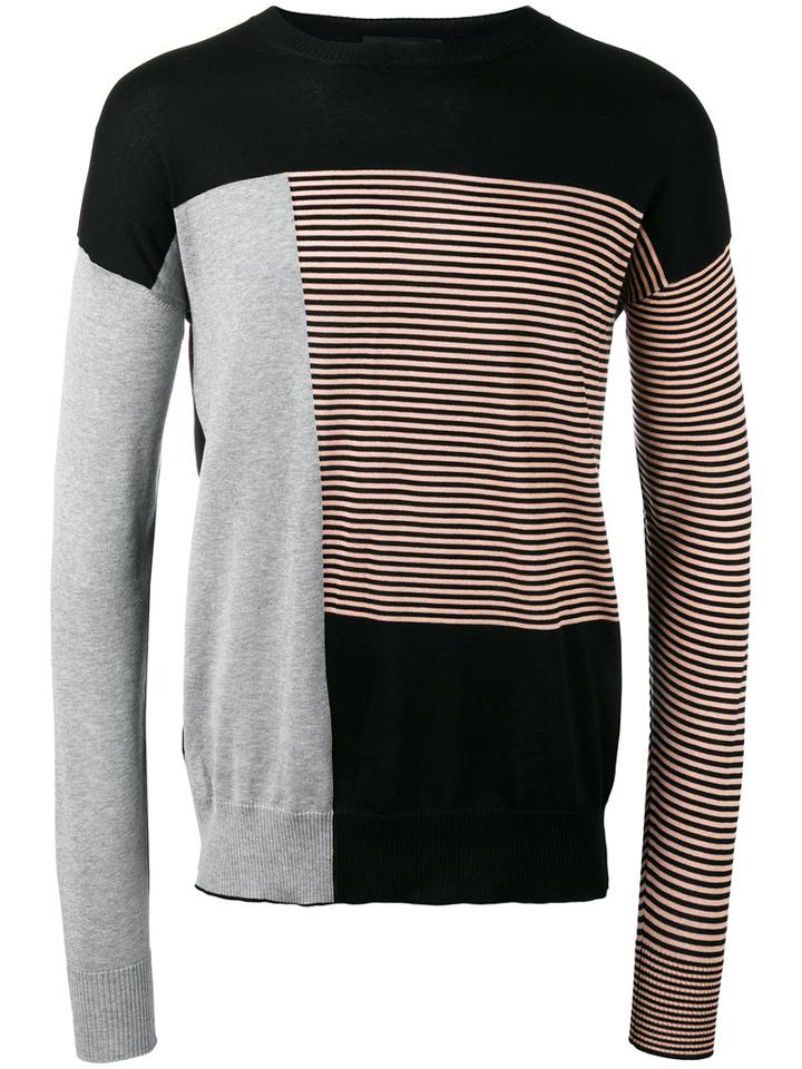 Diesel Black Gold Striped Detail Jumper, Men's, Size: Xl, Cotton