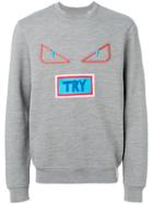 Fendi Vocabulary And Bag Bug Eyes Sweatshirt - Grey