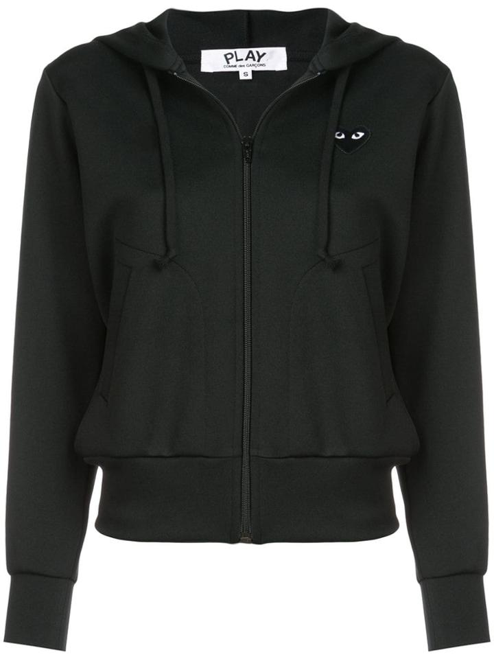 Comme Des Garçons Play Drawstring Zip Hoodie - Black