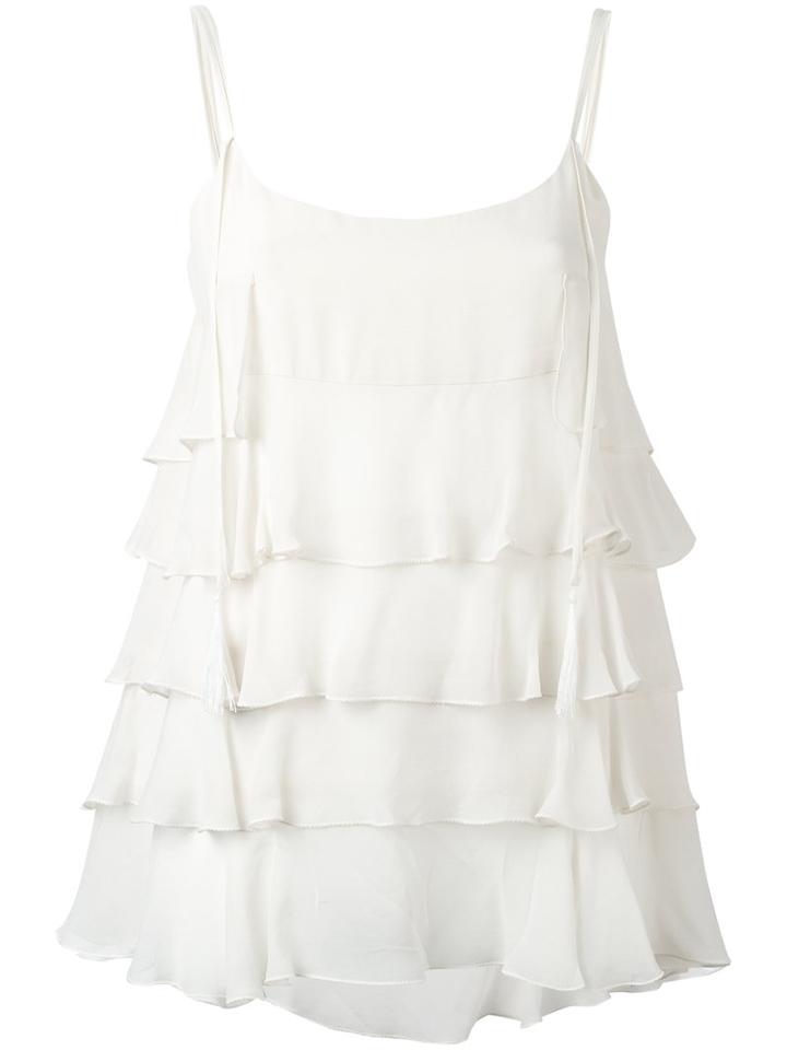 Twin-set Tiered Tank Top, Women's, Size: 40, Nude/neutrals, Viscose