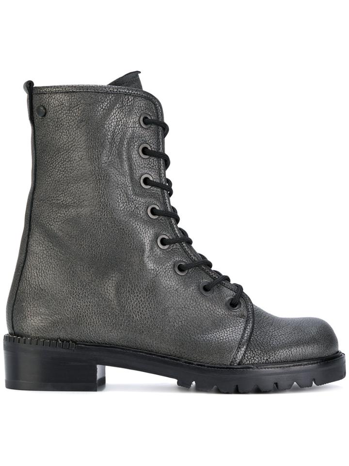 Stuart Weitzman Metermaid Lace-up Boots - Grey