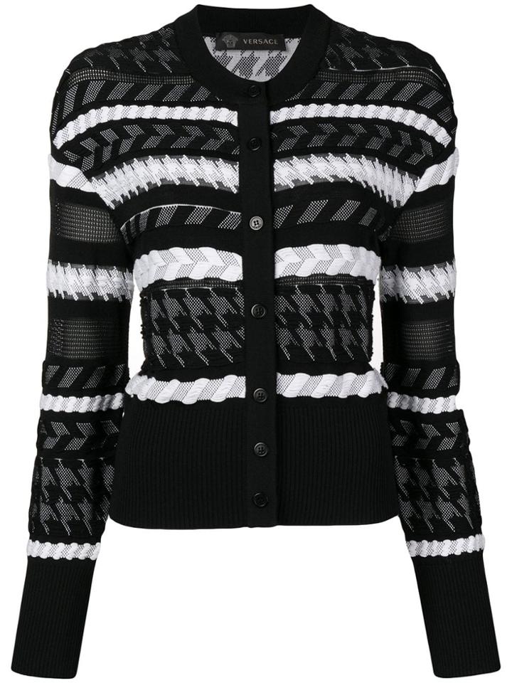 Versace Knitted Buttoned Cardigan - Black