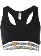 Moschino - Brand Tape Crop Top - Women - Cotton - Xs, Black, Cotton