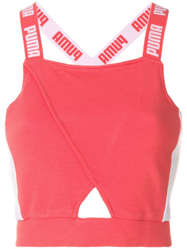 Puma Logo Strap Crop Top - Yellow & Orange