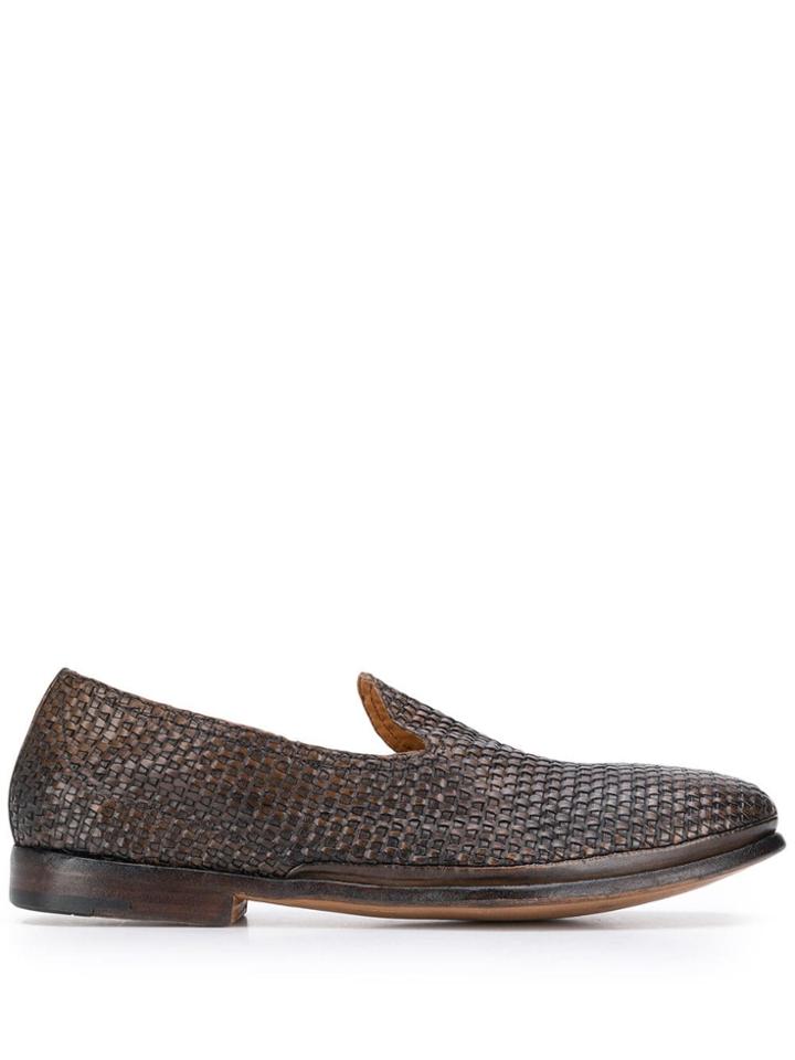 Premiata Woven Effect Loafers - Brown