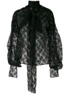 Christopher Kane Bow Lace Blouse - Black