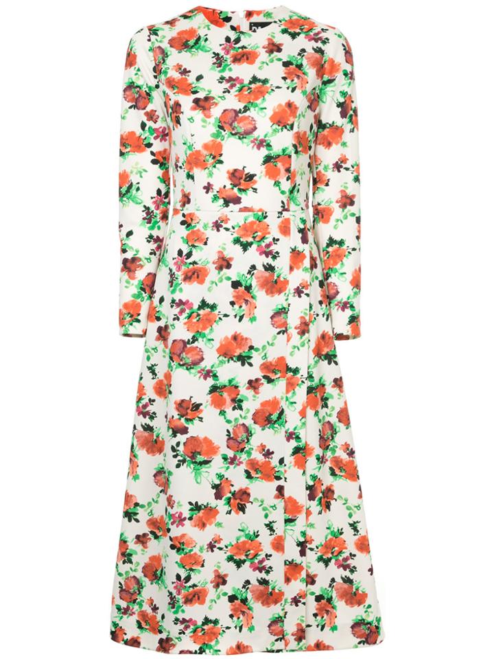 Dalood Floral Print Dress - White