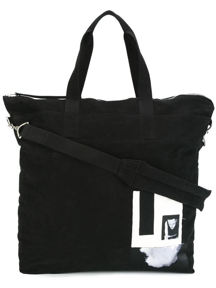 Rick Owens Drkshdw Patch Detailed Tote - Black