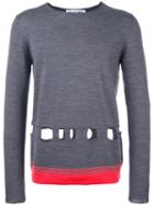 Comme Des Garçons Shirt Cut-off Detailing Sweater, Men's, Size: Medium, Grey, Acrylic/wool