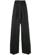 Jil Sander Belted Wide-leg Trousers - Black