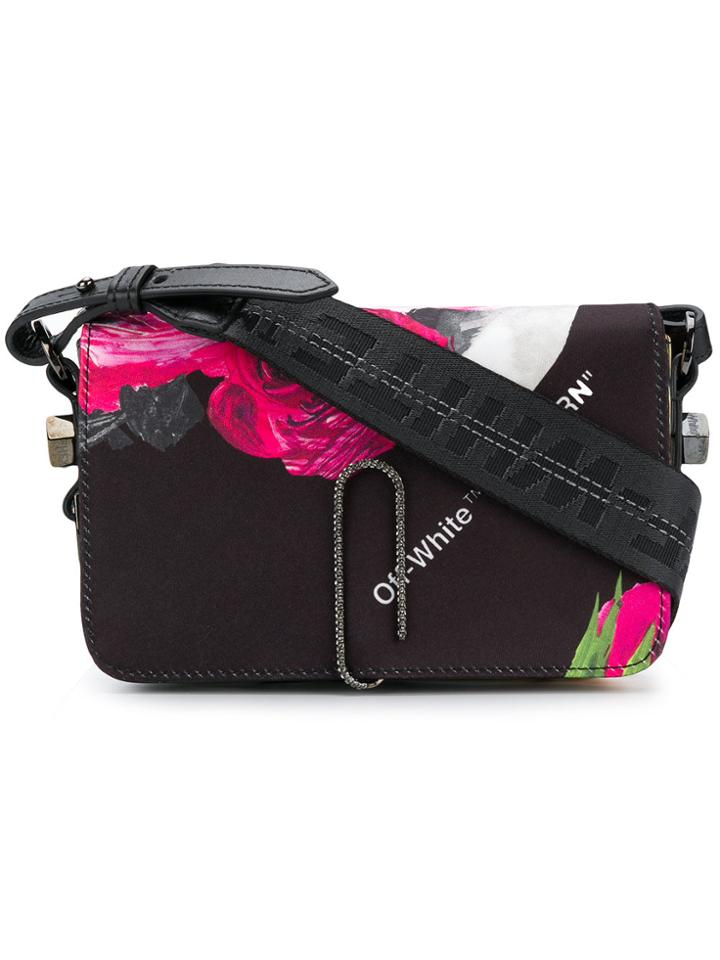 Off-white Floral-print Shoulder Bag - Black