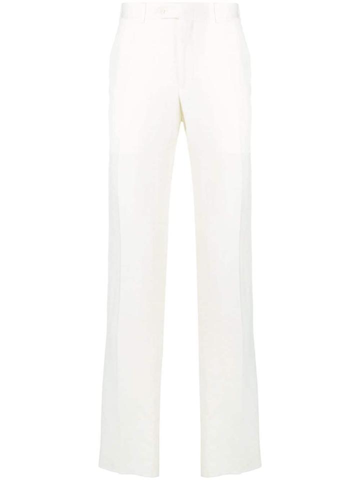 Canali Straight Leg Trousers - White