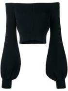 Faith Connexion Bishop Sleeve Off The Shoulder Sweater - Blue