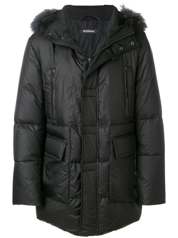 Baldinini Fur Trim Coat - Black