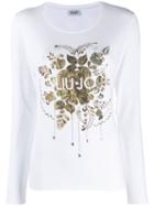 Liu Jo Logo Print Long-sleeved T-shirt - White