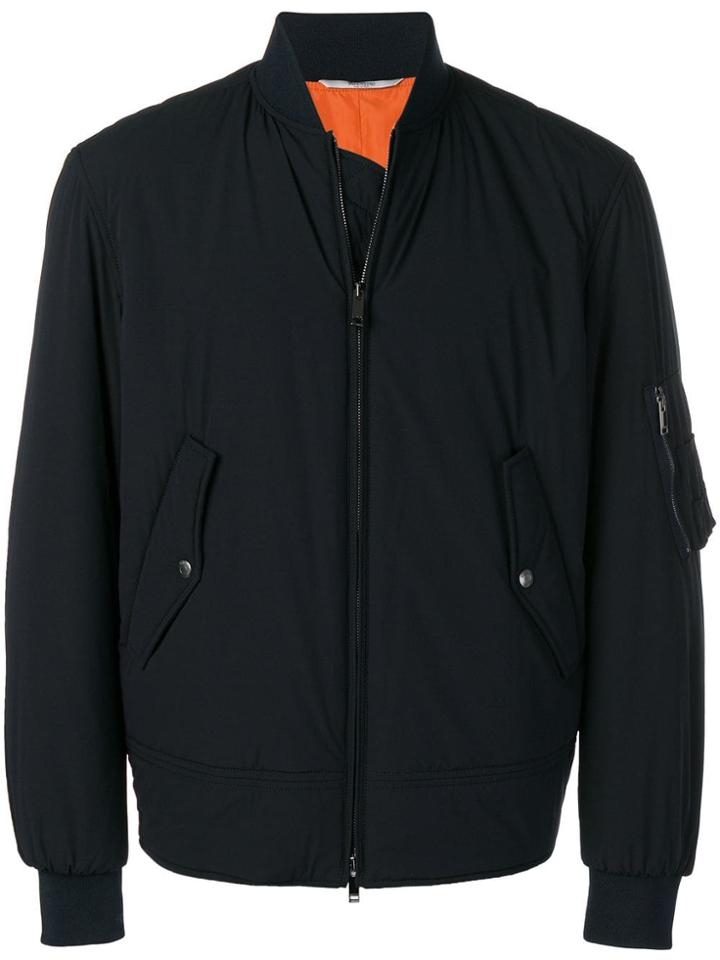 Valentino Padded Bomber Jacket - Blue