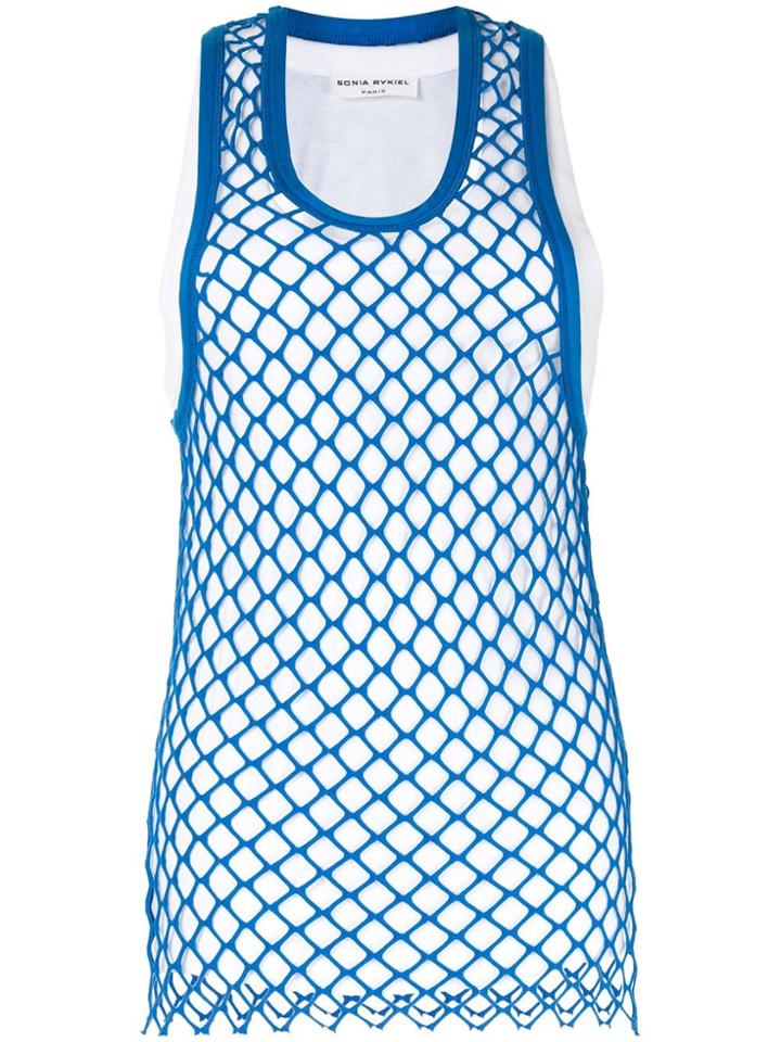 Sonia Rykiel Mesh Layered Tank Top - Blue