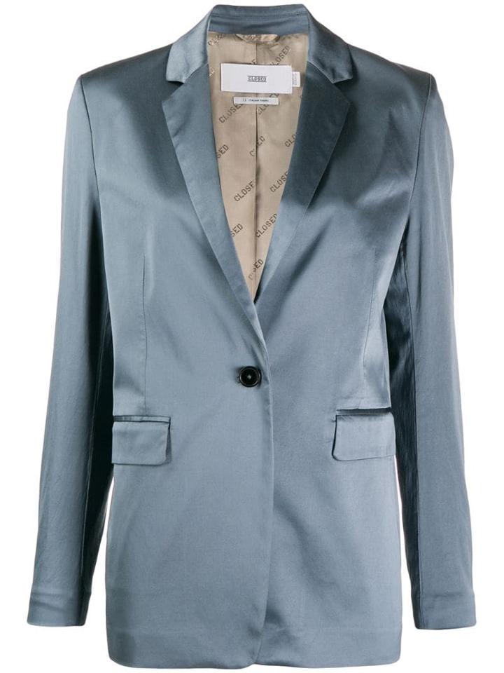 Closed Plain Sheen Blazer - Blue