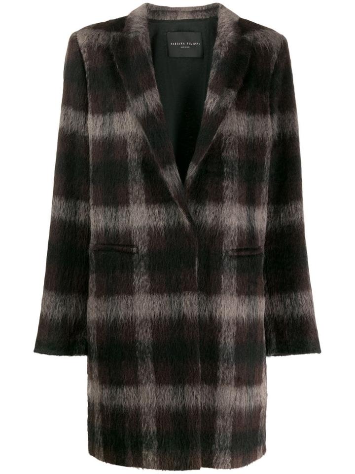 Fabiana Filippi Plaid Coat - Brown