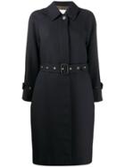 Mackintosh Brora Navy Virgin Wool Single Breasted Trench Coat Lm-097f