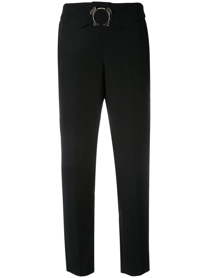 Versace Jeans - Belted Straight Leg Trousers - Women - Polyester/spandex/elastane - 44, Black, Polyester/spandex/elastane