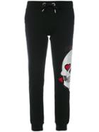 Philipp Plein Crystal-embellished Skull Sweatpants - Black