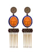 Gucci Beetle Cameo Earrings - Orange