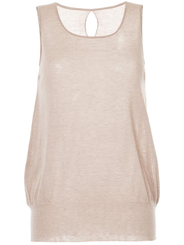 Uma Wang Back Keyhole Tank Top - Brown