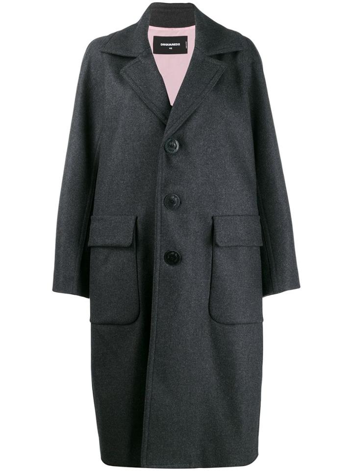 Dsquared2 Wide Lapel Coat - Grey