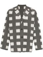 Issey Miyake Square Print Cotton Blazer - Grey