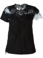 Ermanno Scervino Lace Insert Top, Women's, Size: 40, Black, Cotton/spandex/elastane/polyamide/viscose