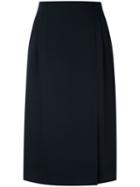 Estnation - Wrap Front Skirt - Women - Polyester - 38, Black, Polyester