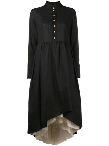 Aleksandr Manamïs Asymmetric Hem Shirt Dress - Black