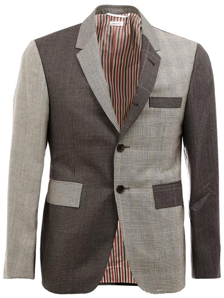 Thom Browne Notched Lapel Patterned Blazer