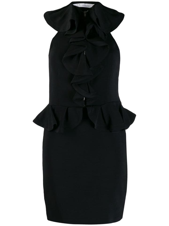 Iro Jungle Ruffle Trim Short Dress - Black