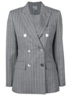 Max Mara Pinstripe Double Breasted Blazer - Grey