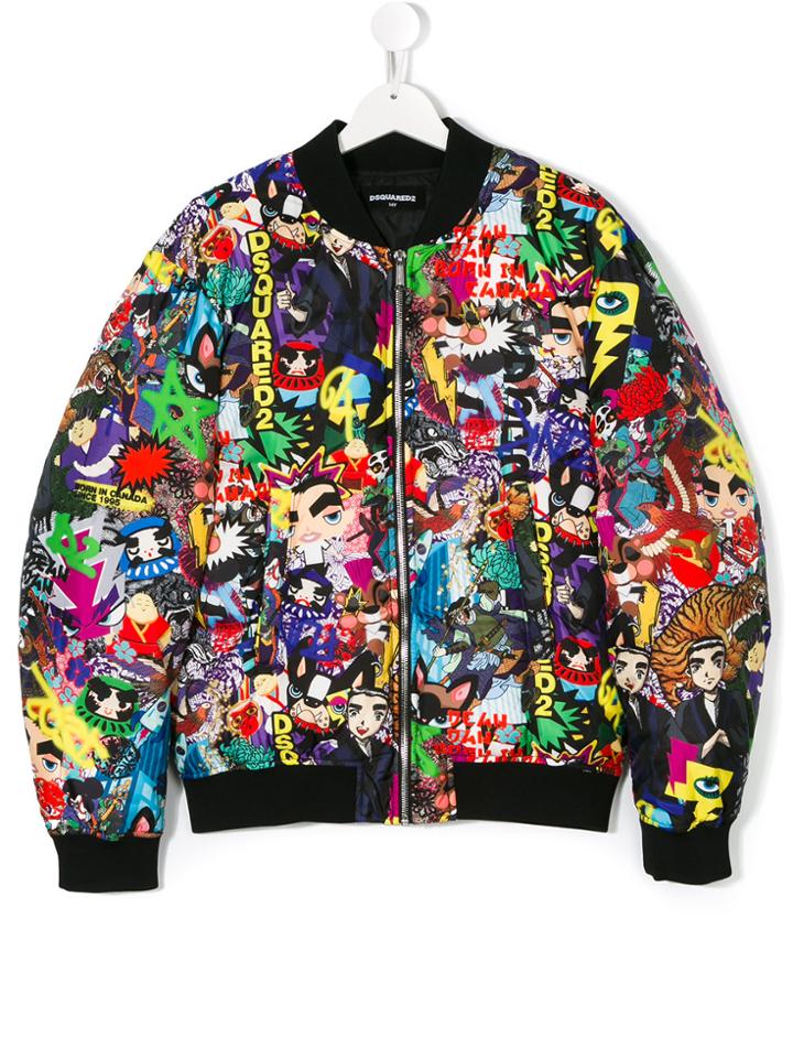 Dsquared2 Kids Graphic Print Bomber Jacket - Multicolour
