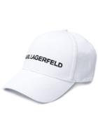 Karl Lagerfeld Logo Embroidered Cap - White