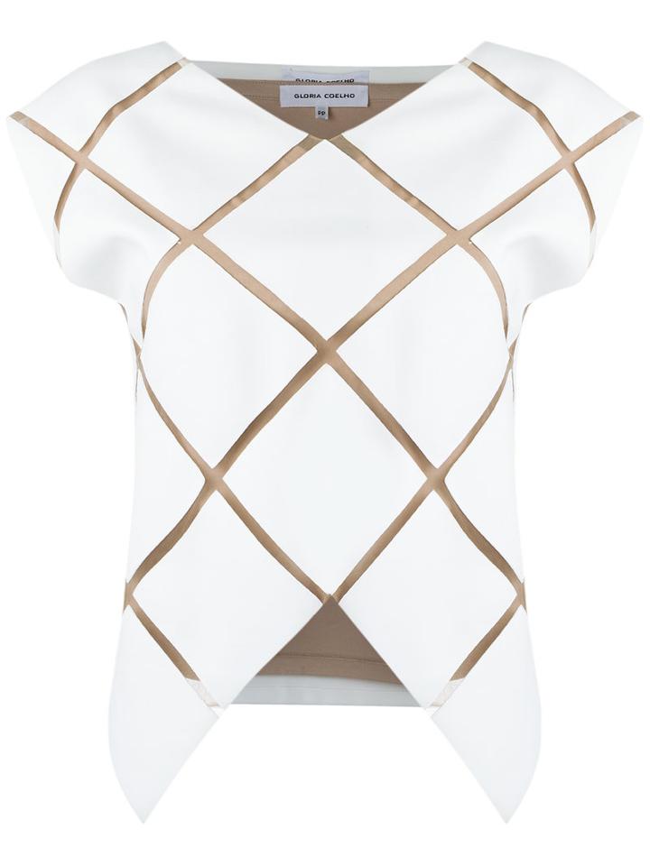 Gloria Coelho - Panelled Blouse - Women - Elastodiene/polyester/viscose - Pp, White, Elastodiene/polyester/viscose