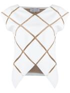 Gloria Coelho - Panelled Blouse - Women - Elastodiene/polyester/viscose - Pp, White, Elastodiene/polyester/viscose