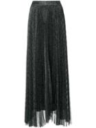Alice+olivia Pleated Maxi Skirt, Women's, Size: 10, Grey, Acetate/nylon/polyester
