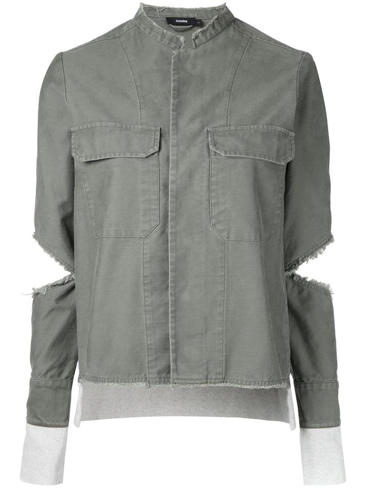 Bassike - Ribbed Detail Jacket - Women - Cotton - 8, Women's, Green, Cotton
