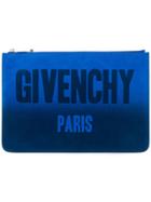 Givenchy Logo Zipped Pouch - Blue
