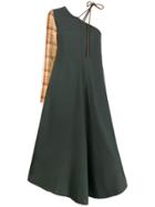 Song For The Mute One Shoulder Dress - Green