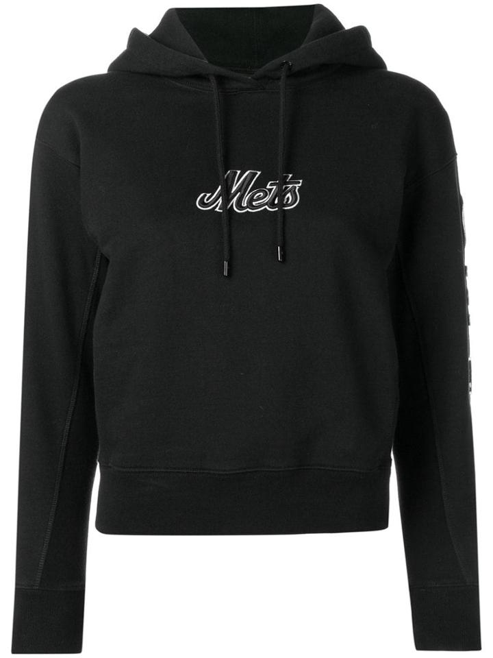 Marcelo Burlon County Of Milan Logo Embroidered Hoodie - Black
