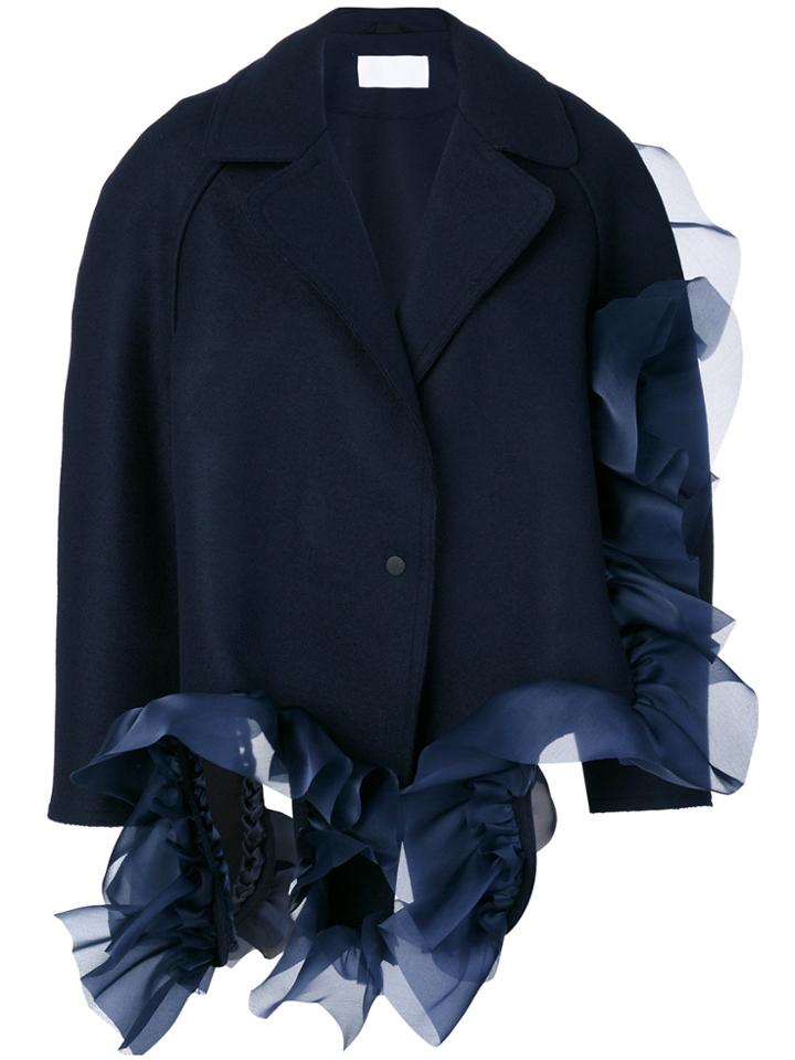 Roberts Wood Ruffle Asymmetric Jacket - Blue