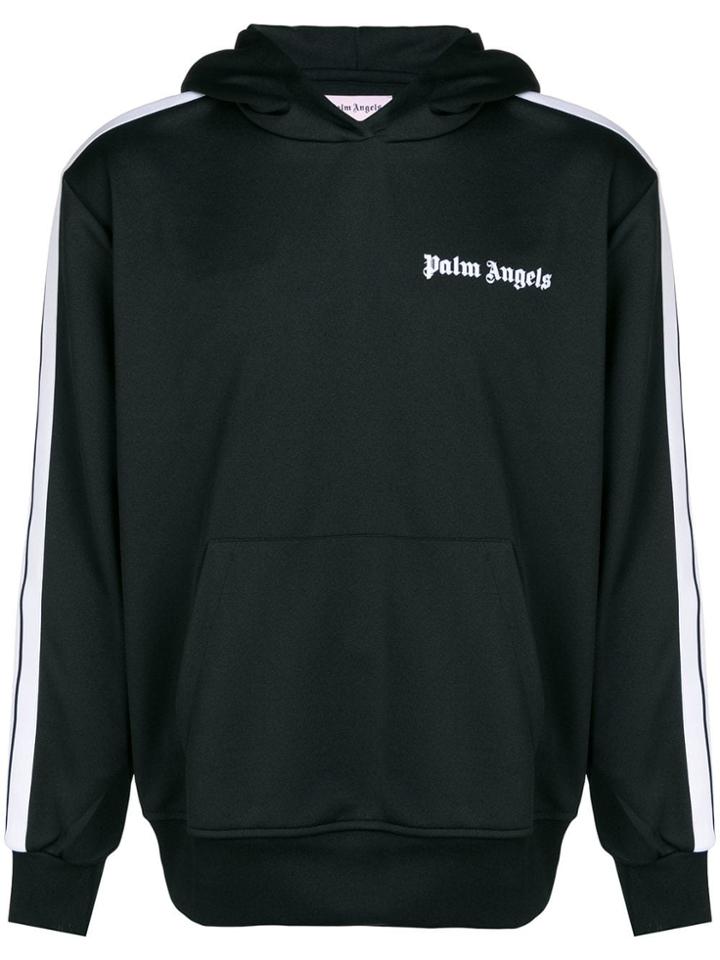 Palm Angels Side-striped Hoodie - Black
