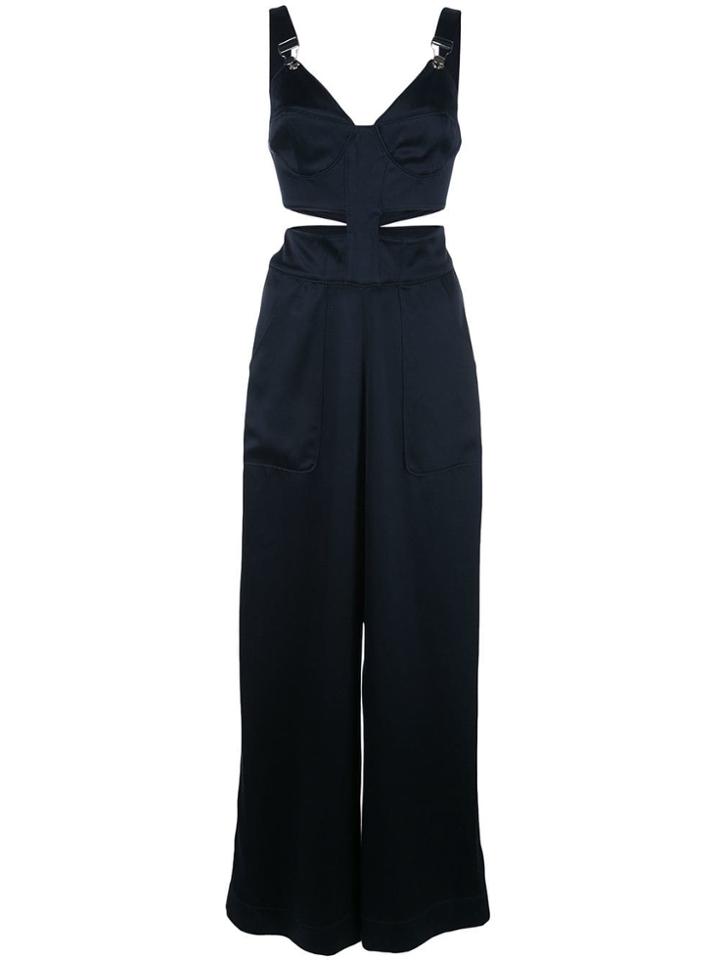 Fleur Du Mal Cut-out Wide-leg Jumpsuit - Black