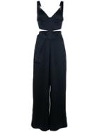 Fleur Du Mal Cut-out Wide-leg Jumpsuit - Black
